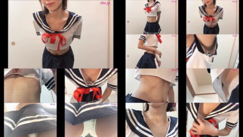 美人お姉様にエロいセーラー服のコスプレを着せて服の隙間を覗かせてもらう（パンチラ・胸チラ） 同人動画