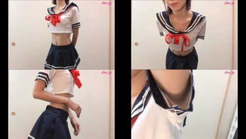 美人お姉様にエロいセーラー服のコスプレを着せて服の隙間を覗かせてもらう（パンチラ・胸チラ） 同人動画