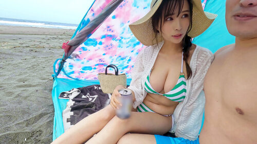 人妻キョウコ（32）砂浜でおっぱいぶるんぶるんさせてたIcup爆乳美魔女ママを海ナンパ！性欲むんむん妻をコテージ連れ込み生ハメ中出ししまくりハメ撮り個人撮影