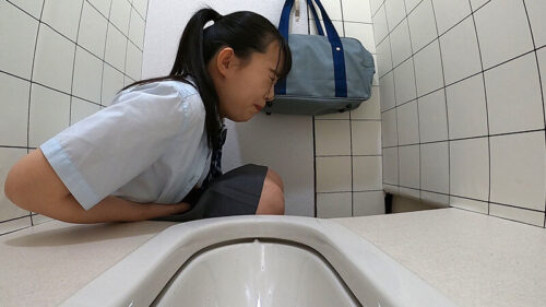 女子〇生下校中公衆トイレ盗撮 発情期オナニー