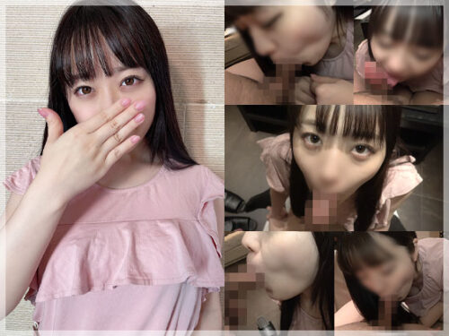【個撮】癒し系美女の代表格。抜群の可愛さと天然のエロさがヤバみな巨乳娘のノーハンドフェラ動画。 同人動画