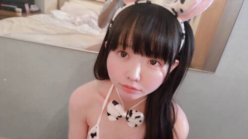超かわいいドスケベ淫語牛コスアイドルの淫乱変態SEX記録♡パイパン色白スレンダー美人元アイドル♡ コスプレハード