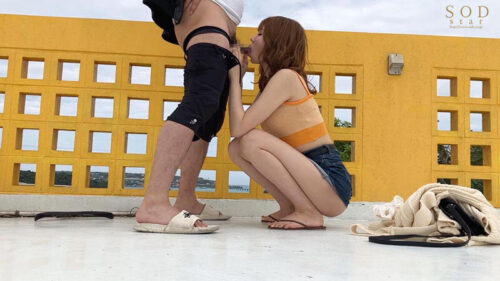 【夏といえば水着！SODstar全員ビキニ祭】ドキドキの初露出！アスリート‘新海咲’ 南国イチャラブデートで露出SEX