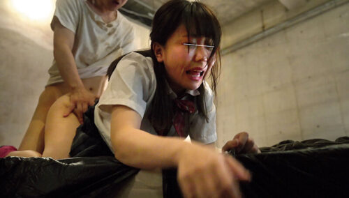 廃墟に肝試しに来たおバカJ〇を、そこに棲んでいた浮浪者達が襲撃!?長らく女体に触れておらず、限界まで飢え切った絶倫ホームレスは若くピチピチの肌に群がり!!好き放題むさぼり!!着床不可避の中出しレ●プ全15発!!