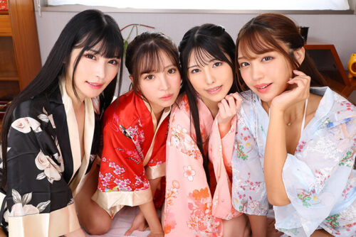 【VR】【8K VR】4人のヤリマン女子大生たちと行く抜かれまくりハメまくり温泉合宿