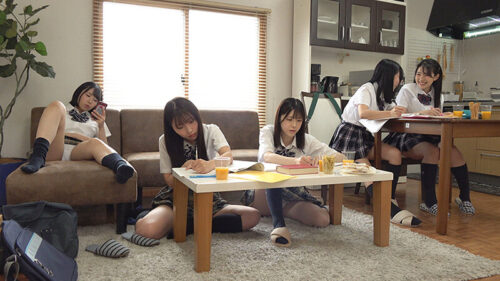 テスト前に泊まり込みで勉強会をする妹とそのお友達。勉強に集中するあまりの油断しまくり純白パンチラと、部屋中に充満する10代の甘酸っぱい香りで、僕のチ●ポは我慢の限界を迎える!