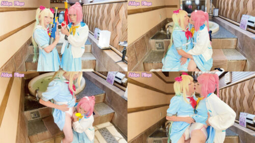 制服姿で入水!制服の下には競泳水着!モッコリはっきり水遊び! The Mermaid's Choco-Mint Kiss with You コスプレハード