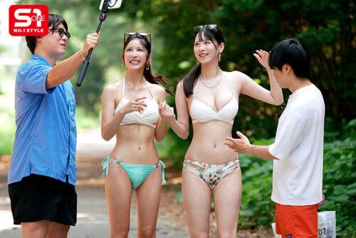 激シコ水着ギャル2人組と海ナンパで意気投合！ 男女2対2で飲んでエロがってHまでこぎ着けたら…何発ヤっても、まだヤリたい！精子出すの好き好きダブル陽キャビッチ！ 七ツ森りり 村上悠華