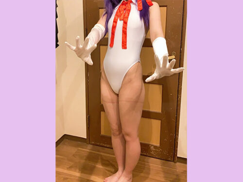 ロングサテン手袋で後輩レイヤーに手コキしてもらった！ コスプレハード