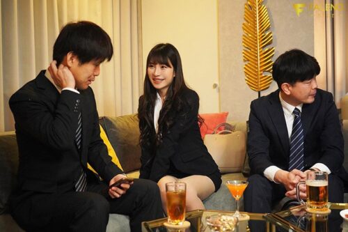 Reverse NTR: Stuck with Busty Subordinate After Missing Last Train