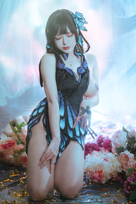 ★4K★Coser-QIUHEKEJI No.141 蝶　60P 同人動画