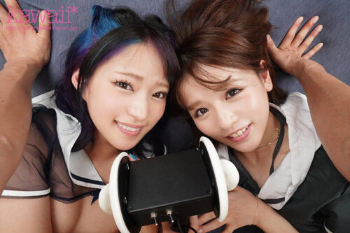 【VR】【進化版！全編ASMR特化】「お兄ちゃんの耳、犯してみよっか！」脳内淫語感染 痴女っ子Wシスターズに前後左右から密着サンドイッチ逆3Pエッチッチ