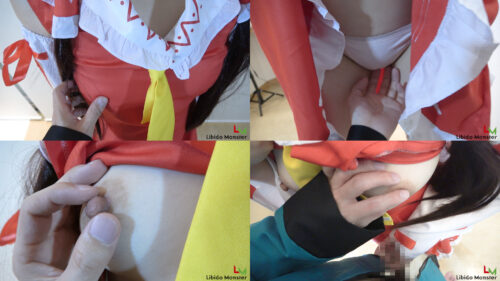 オタク友達に霊夢コス着せてパコパコ コスプレハード