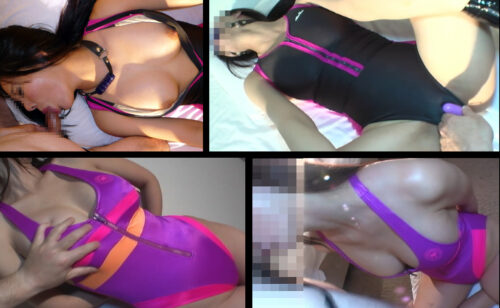 フロントジップ競泳水着・オッパイ渓谷の誘惑 コスプレハード