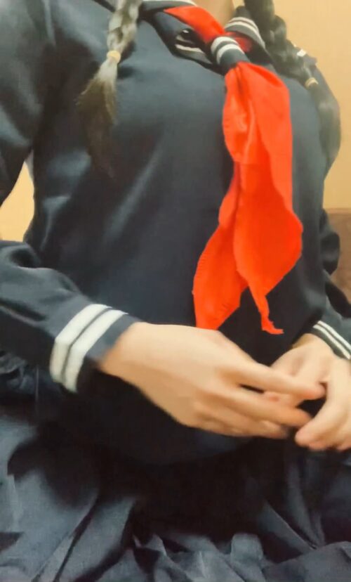 【コスプレ×妊婦×巨乳 かのんちゃん 003】セーラー服を着てオナニーしてみた！あの頃とは感度が桁違いでした。 同人動画