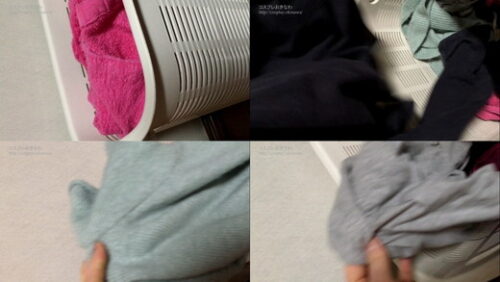【盗撮】実家暮らしの『姉』の洗濯カゴの服・下着・染みパンをチェック？ 同人動画