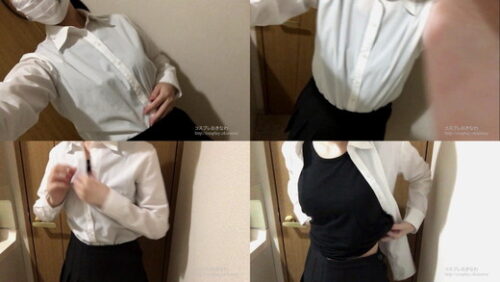 【自撮り女子】スタイル抜群の素人美女が制服を脱いで下着姿に？ 同人動画