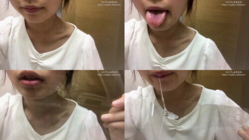 【舌/唾フェチ】ロ●系美人OLが『アクリル板に唾たらし＆ベロベロ舐めまくる』 同人動画