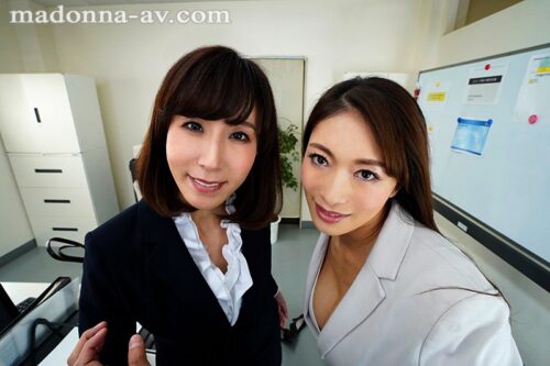 VR: Dual Female Bosses in Black Pantyhose - New Employee Training
