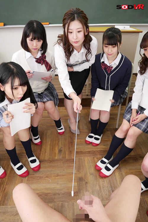【VR】女子校の保健の授業に教材用モデルとして招かれて… チンポをいじくり回される合法露出体験VR