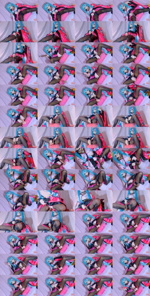 ザーメン噴水連射！ペニスプラグピストンで大量射精！初●ミクコスプレ男の娘ディルドアナルオナニー コスプレハード