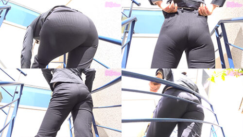 パンツスーツOLむっちりおしりにクイコミ。パンティーライン 同人動画