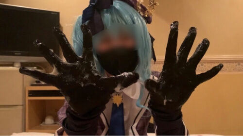 めちゃかわ！美人素人コスプレイヤー　vtuberコスで手袋コキ　めちゃくちゃ出てしまいました… コスプレハード