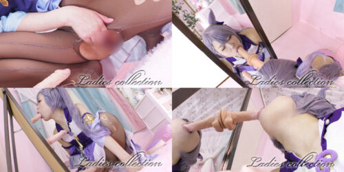 【ディルド貼り付け鏡】自分のフェラ顔で興奮してオナニーしちゃうレイヤーさん コスプレハード