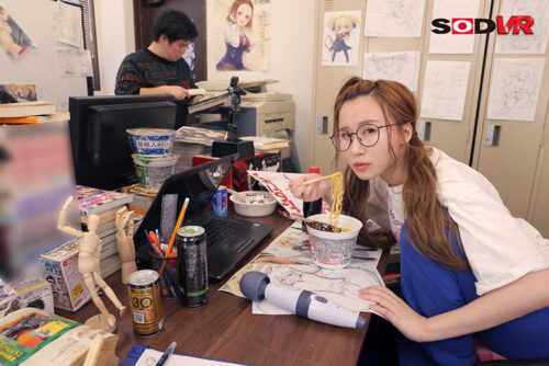 VR: Caught the Exhausted Designer's Secret Masturbation Session