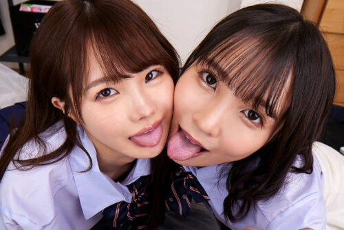 【VR】Pleasure & Release: Kiss Me While You Stay Silent - Playboy for Two Cheeky Schoolgirls