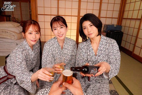 【VR】【Fitch高画質8K肉感VR】 めちゃ欲求不満のほろ酔い巨乳妻3人と民宿で相部屋！ 波多野結衣 菊乃らん 推川ゆうり